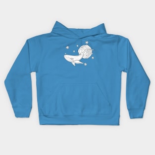 White whale among the stars Kids Hoodie